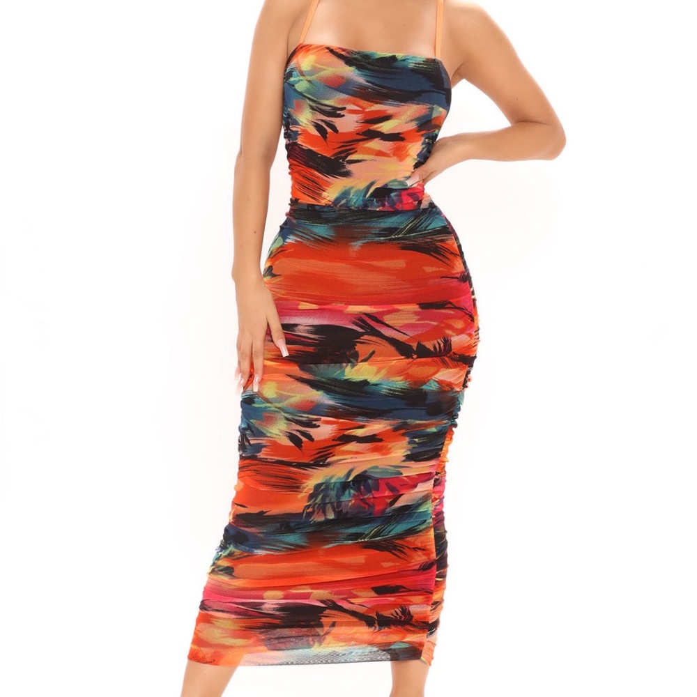 Fashion nova tropical Sun midi dress